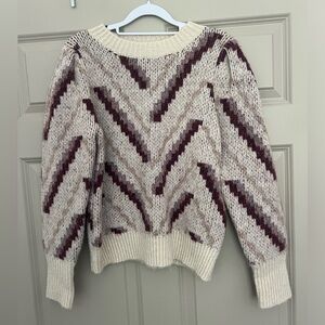 Vici size small - maroon, pink and cream sweater